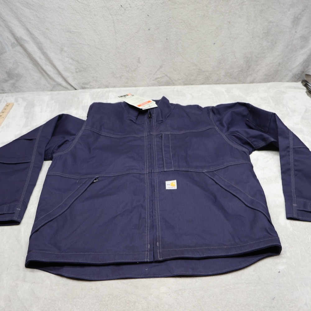 Carhartt FR Jacket Mens Large Blue Flame Resistant Quick Duck Relaxed Fit NWD